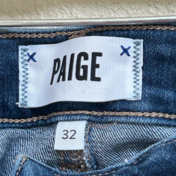 PAIGE Verdugo Ankle Distressed Skinny Jeans Dark Wash Size 32 Flattering - Picture 7 of 10